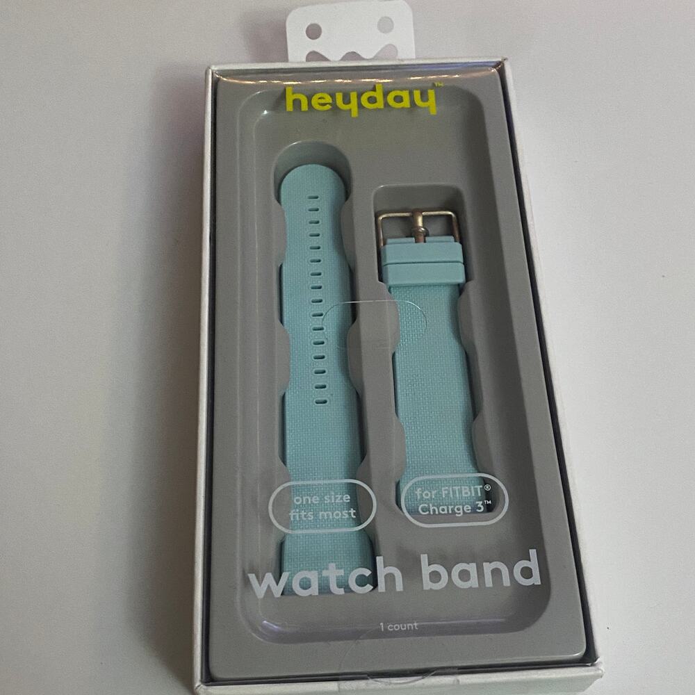 Heyday Fitbit Charge 3 Light Blue Silicone Watch Band New In Box - Picture 4 of 7